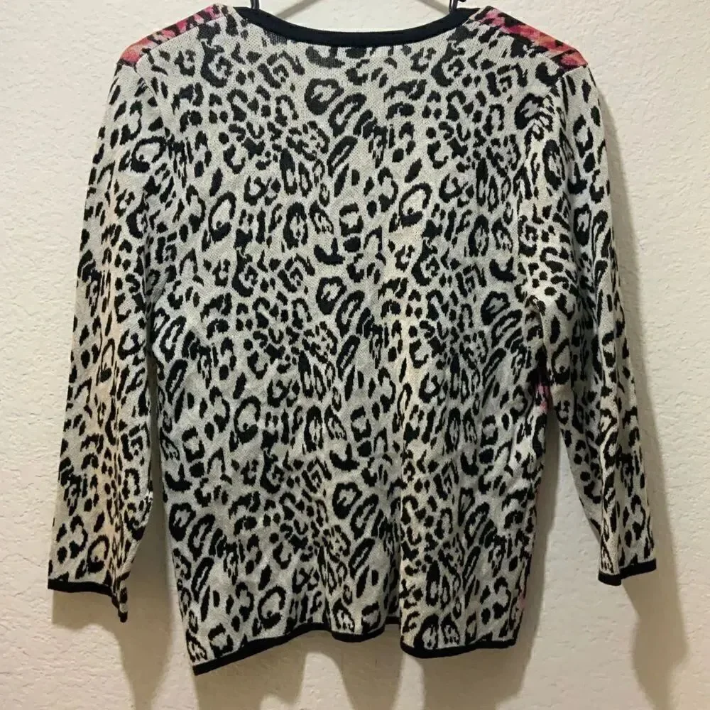 Chico's Chitah Blossom Cardigan Sweater. Size 1